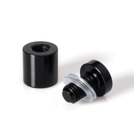 Outwater Round Standoffs, 3/4 in Bd L, Aluminum Black, 3/4 in OD 3P1.56.00333